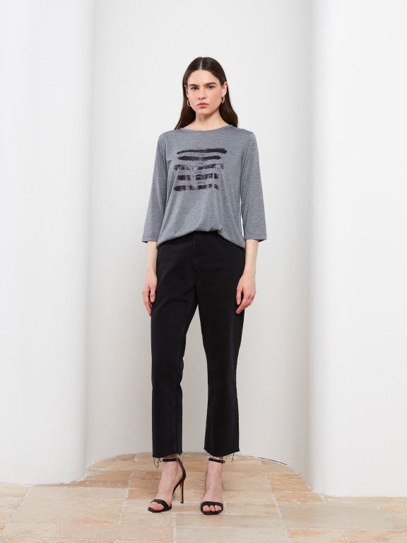 Crew Neck Printed Women's T-shirt