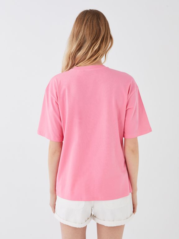 Crew Neck Lady And The Tramp Printed Short Sleeve Women's T-Shirt