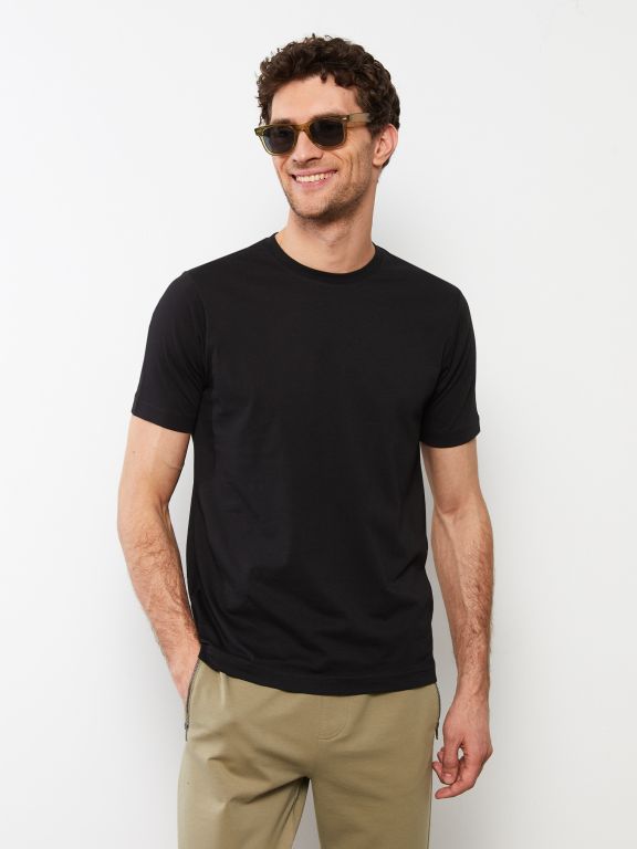 Crew Neck Short Sleeve Combed Cotton Men's T-shirt