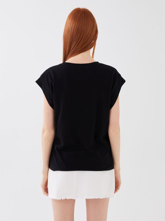 Crew Neck Printed Short Sleeve Women's T-shirt