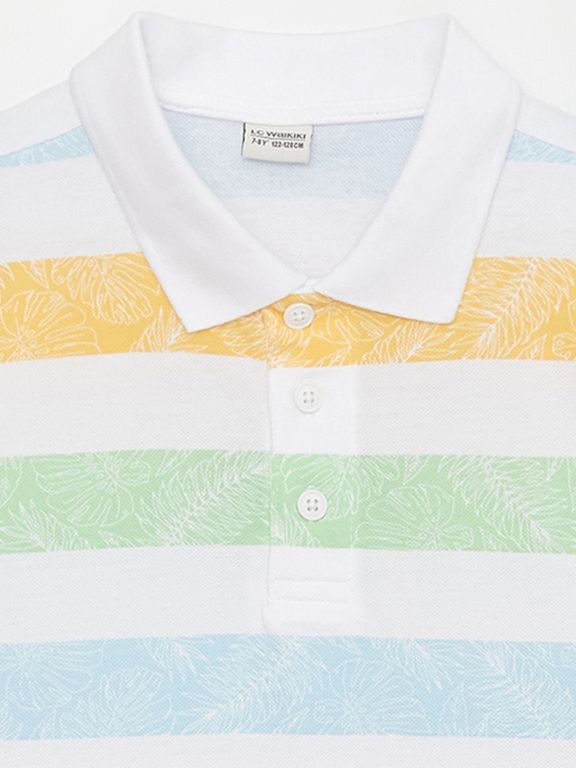 Polo Neck Striped Short Sleeve Boy T-Shirt