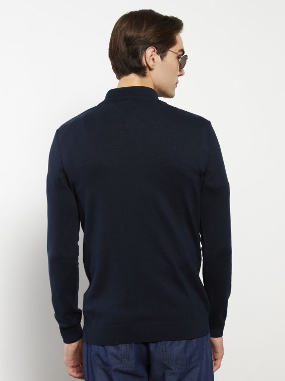 Turtle Neck Long Sleeve Men's Tricot Sweater