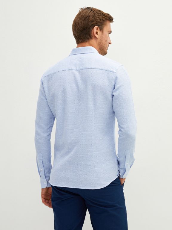 Slim Fit Long Sleeve Men's Shirt