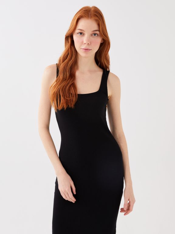 Women's U-Neck Strap Straight Dress