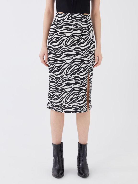 Women's Pencil Skirt With Elastic Waist Pattern
