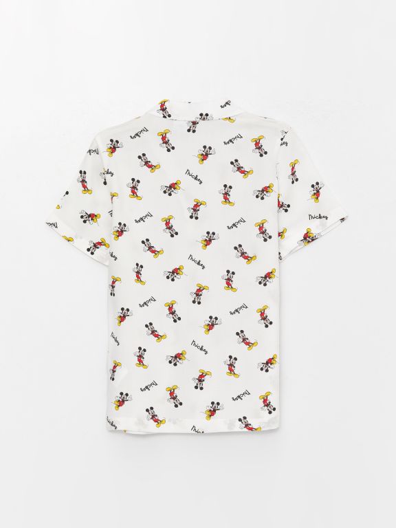 Mickey Mouse Printed Short Sleeve Boy Shirt