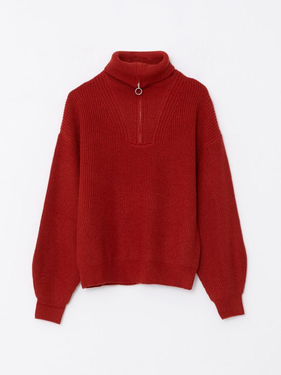 Turtle Neck Regular Long Sleeve Women's Tricot Sweater