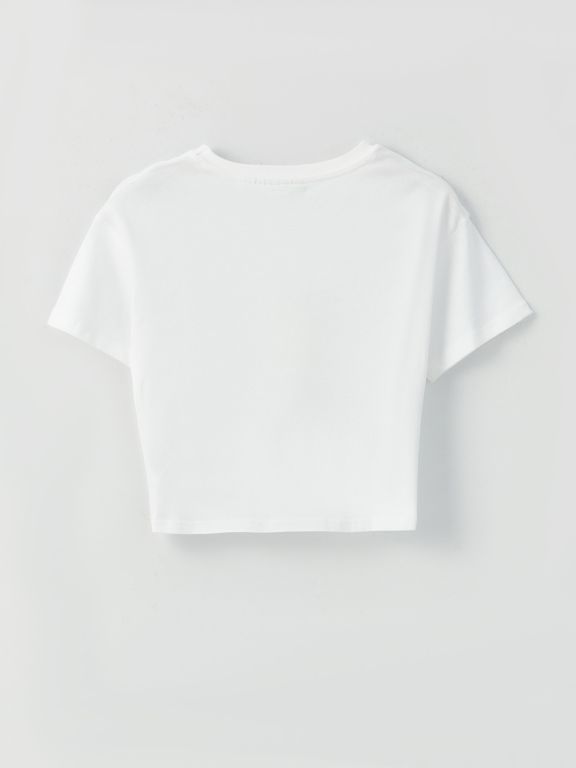 Crew Neck Disney Printed Short Sleeve Girls' Crop T-Shirt