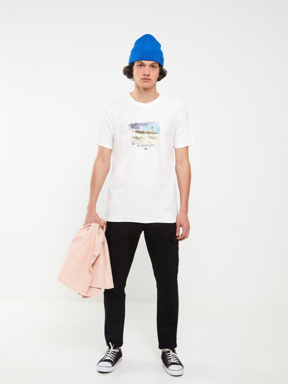 Crew Neck Short Sleeve Printed Men's T-shirt