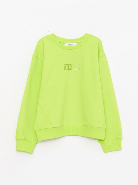Crew Neck Printed Long Sleeve Girl Sweatshirt