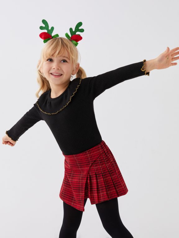 Crew Neck Long Sleeve Basic Baby Girl T-shirt