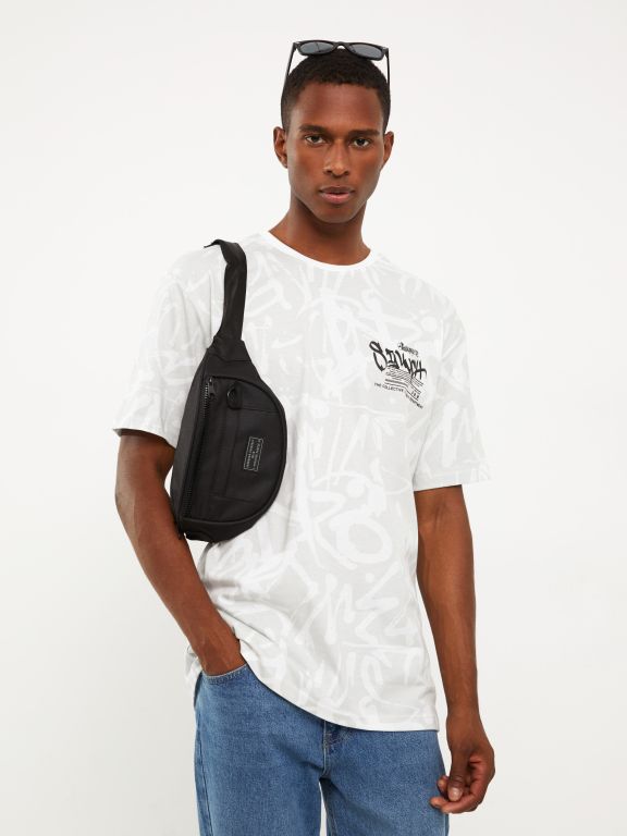 Label Detailed Men's Waist Bag