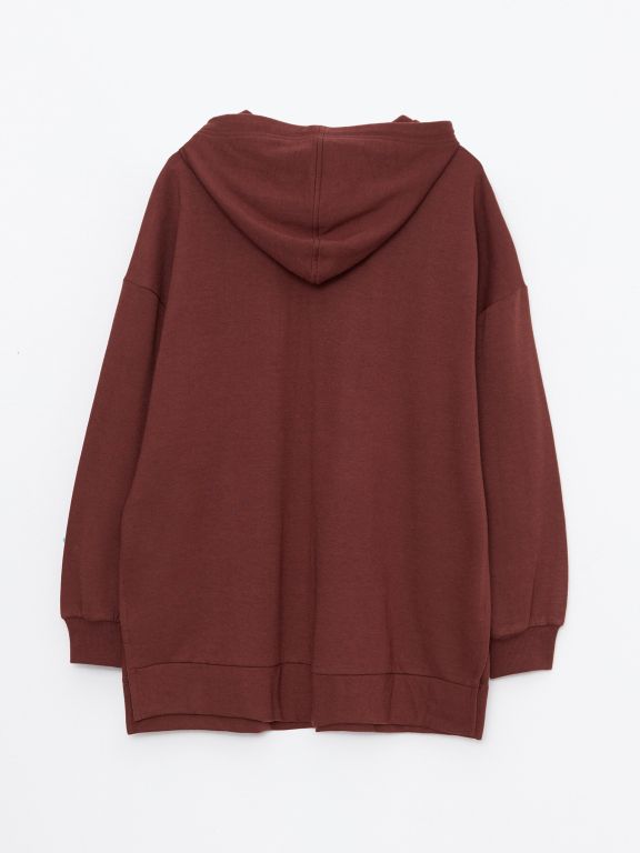 Hooded Printed Long Sleeve Women's Sweatshirt