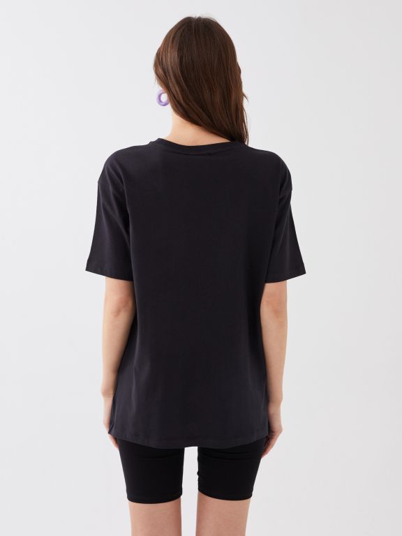 Crew Neck Printed Short Sleeve Oversized T-Shirt