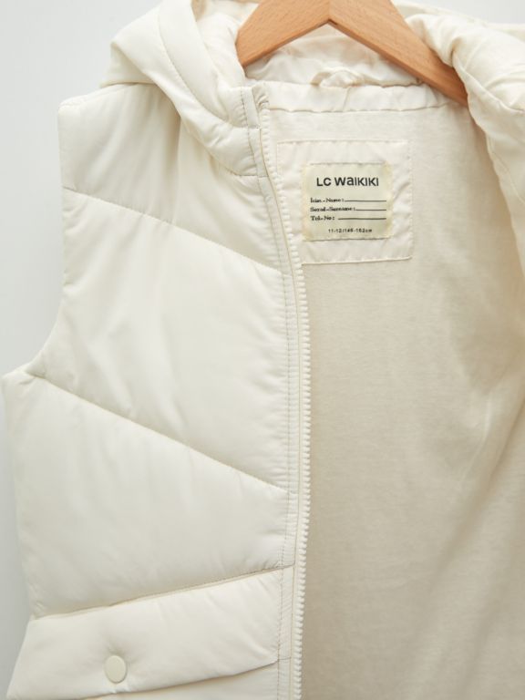 Hooded Basic Girl Down Vest