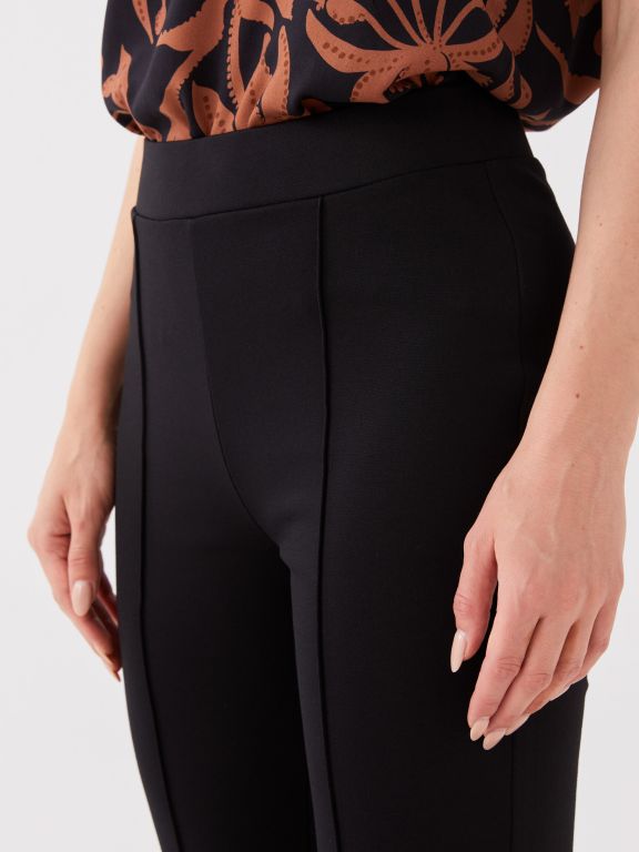 Elastic Waist Slim Fit Women's Trousers