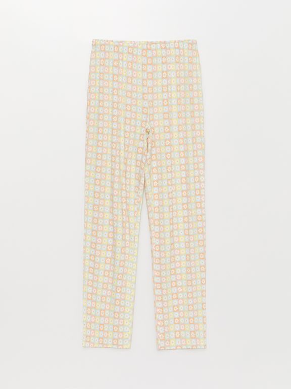 Shirt Collar Patterned Short Sleeve Women's Pajamas Set