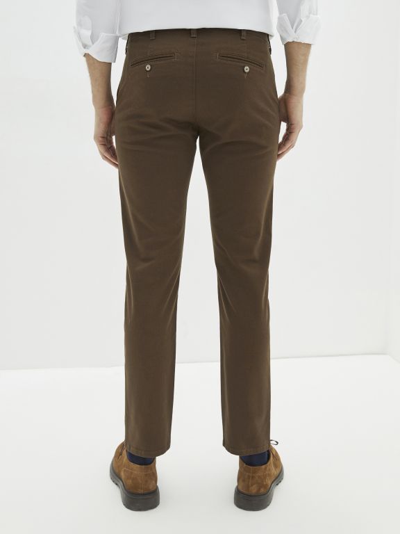Slim Fit Gabardine Men's Chino Trousers