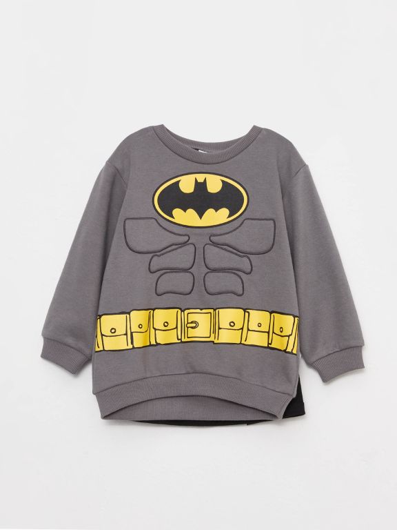Crew Neck Long Sleeve Batman Printed Baby Boy Costume