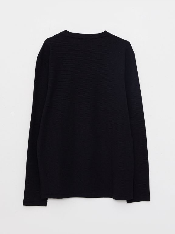 Crew Neck Long Sleeve Basic Men's T-shirt