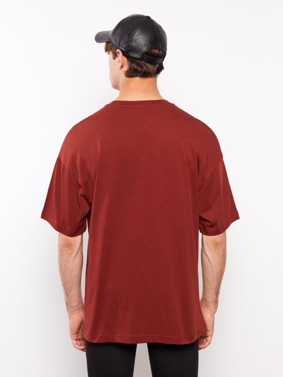 Oversize Crew Neck Short Sleeve Combed Cotton Men's T-shirt