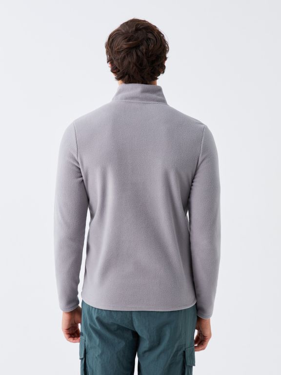Stand Up Collar Long Sleeve Fleece Men's Sweatshirt
