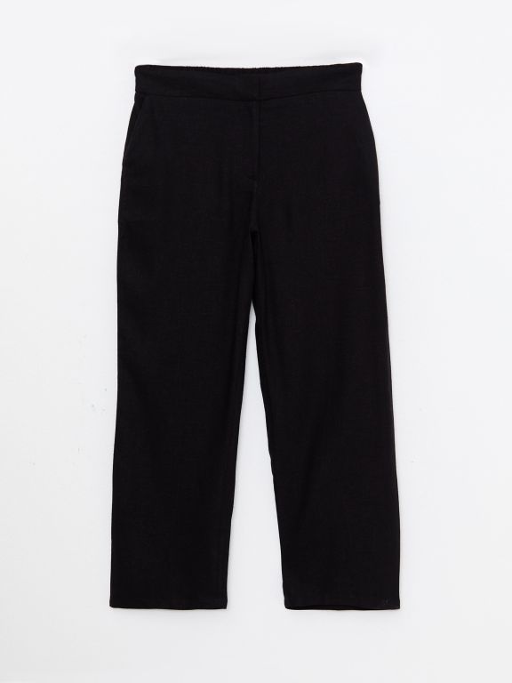 Elastic Waist Relaxed Fit Regular Women's Trousers