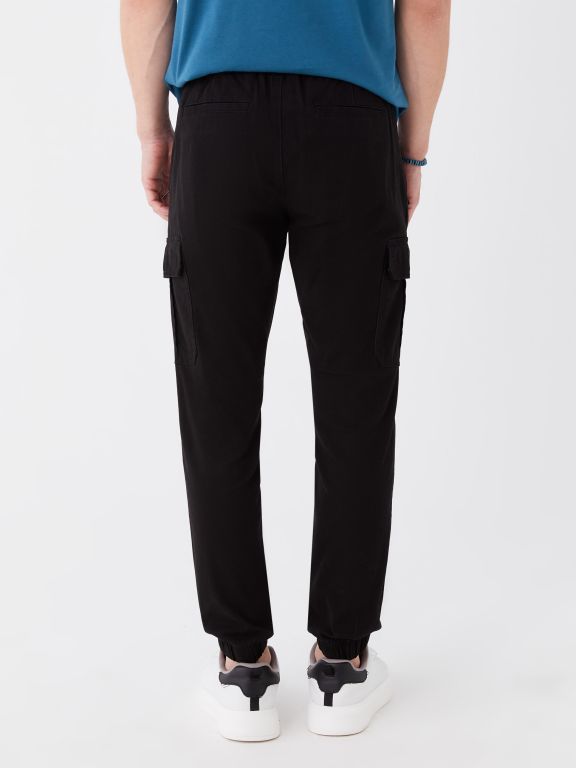 Slim Fit Gabardine Men's Cargo Trousers