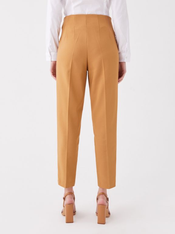 High Waist Carrot Cut Women's Trousers