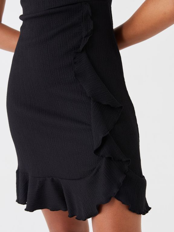 Square Collar Polka Dot Short Sleeve Women's Dress