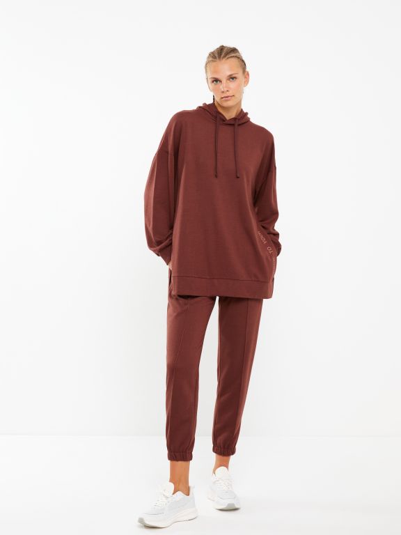 Hooded Printed Long Sleeve Women's Sweatshirt