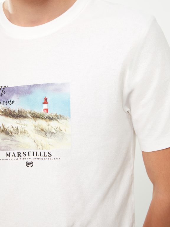 Crew Neck Short Sleeve Printed Men's T-shirt
