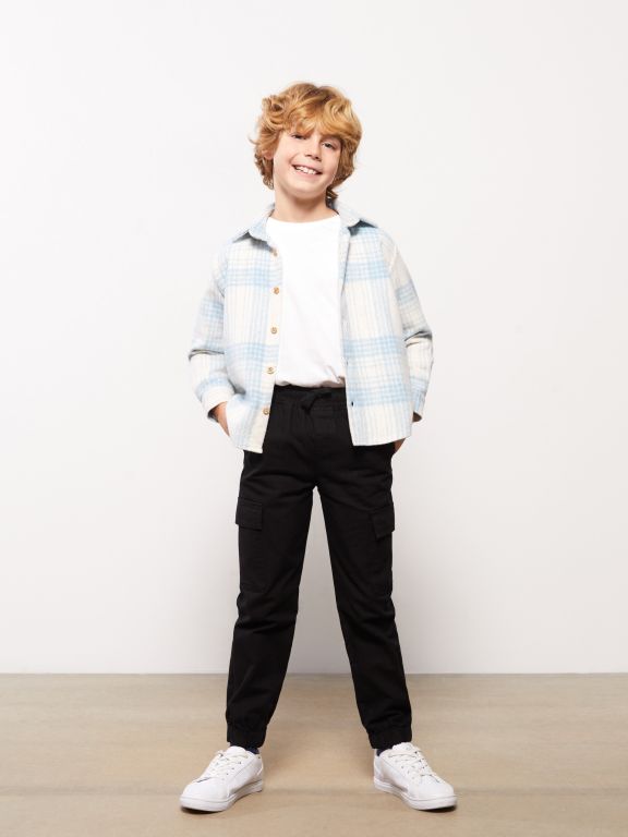 Elastic Waist Boy Cargo Trousers