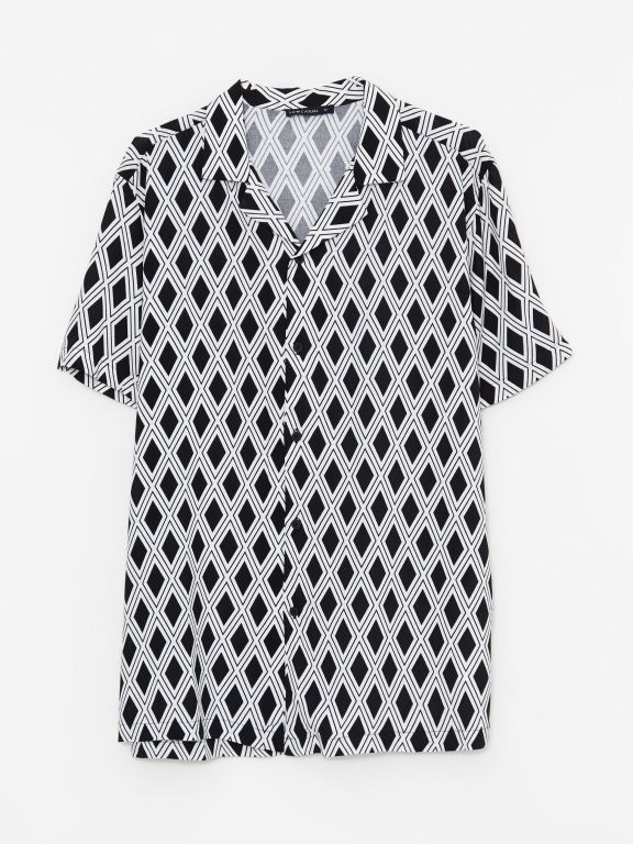 Regular Fit Short Sleeve Patterned Viscose Men's Shirt