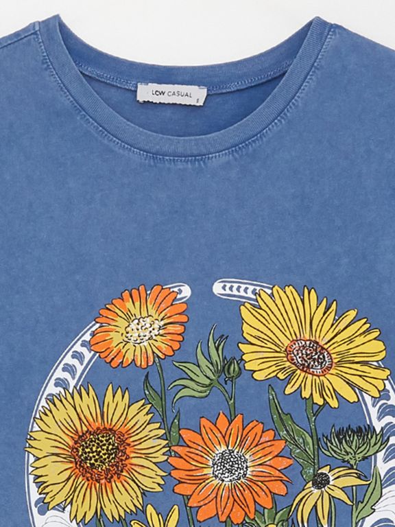 Women's Crew Neck Printed Short Sleeve T-Shirt