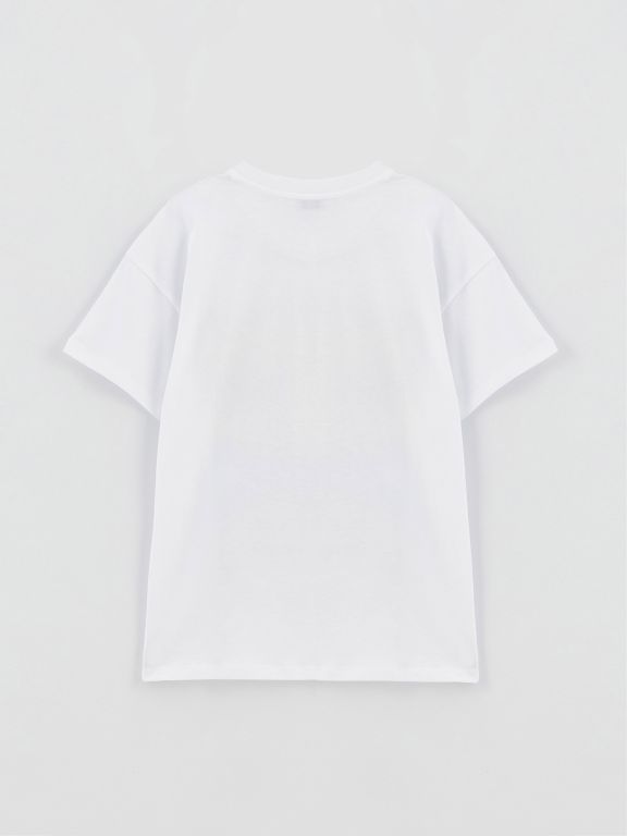 Women's Crew Neck Printed Short Sleeve T-Shirt