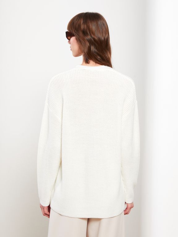 V Neck Regular Long Sleeve Women's Tricot Cardigan