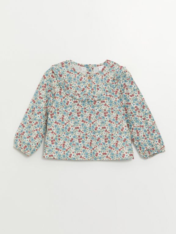 Crew Neck Long Sleeve Printed Baby Girl 3-Piece Set