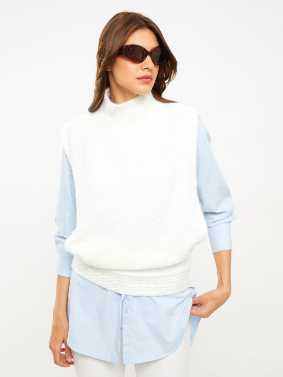 Women's Half Turtleneck Regular Tricot Sweater