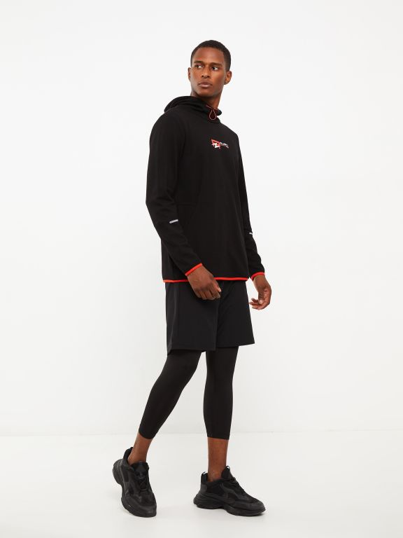 Hooded Long Sleeve Printed Men's Sports Hoodie
