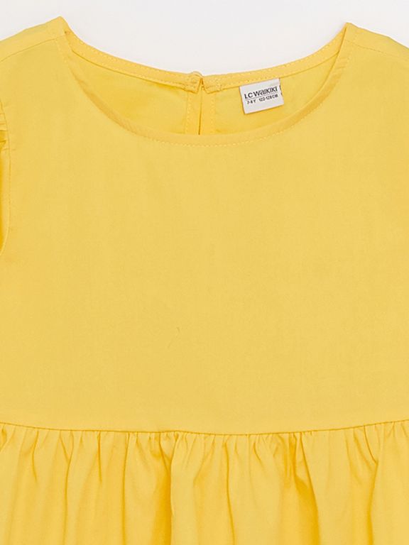 Crew Neck Basic Short Sleeve Girl Dress