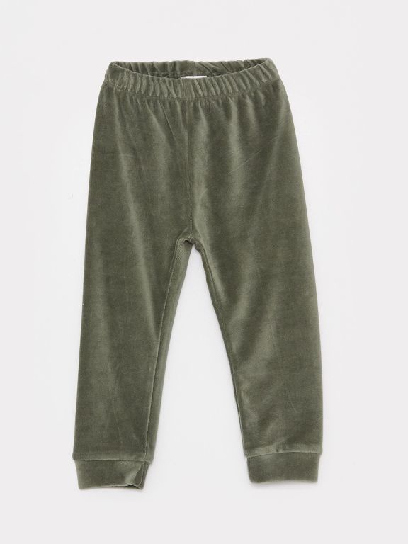Elastic Waist Velvet Baby Boy Pajama Bottoms 2-Pack