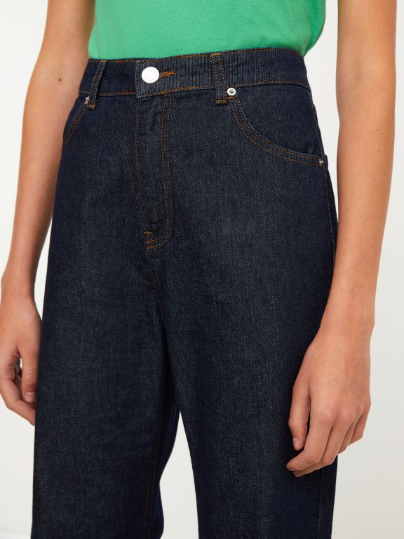 High Waisted Straight Women's Denim Trousers