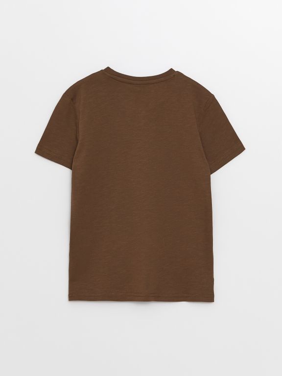 Crew Neck Printed Short Sleeve Boy T-Shirt