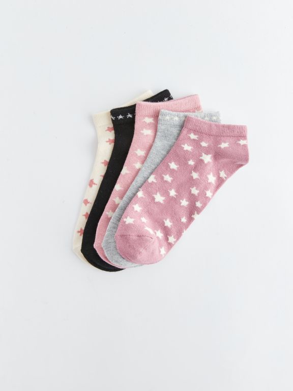 Patterned Women's Booties Socks 5-Pack