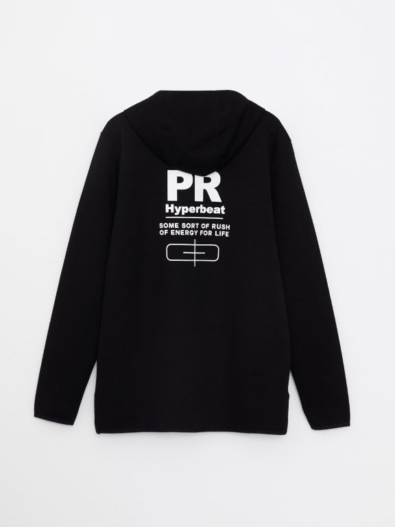 Hooded Long Sleeve Printed Men's Sports Hoodie