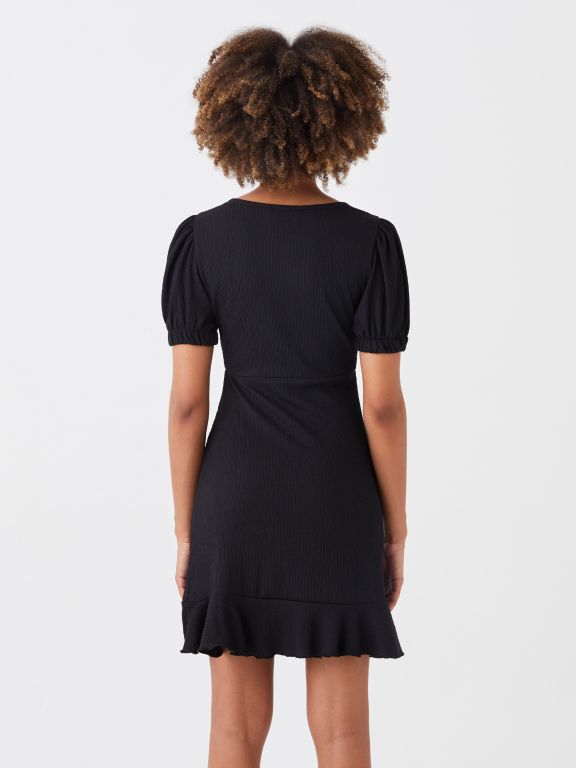 Square Collar Polka Dot Short Sleeve Women's Dress