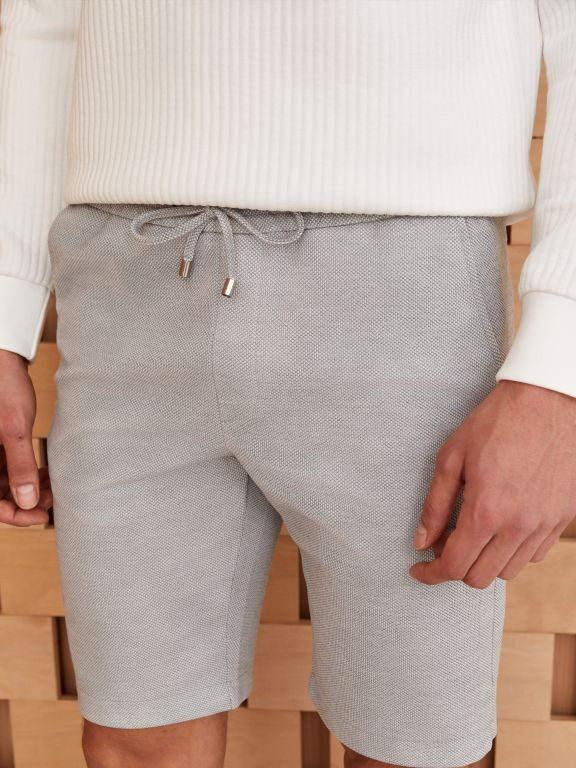 Slim Fit Binding Detail Men's Shorts