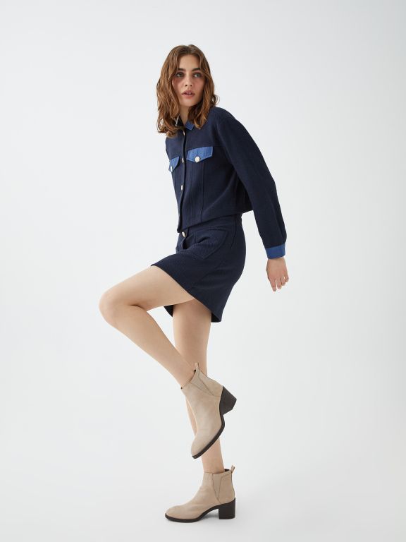 Women's Leather Look Heeled Boots.