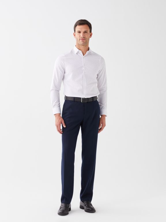 Slim Fit Long Sleeve Poplin Men's Shirt